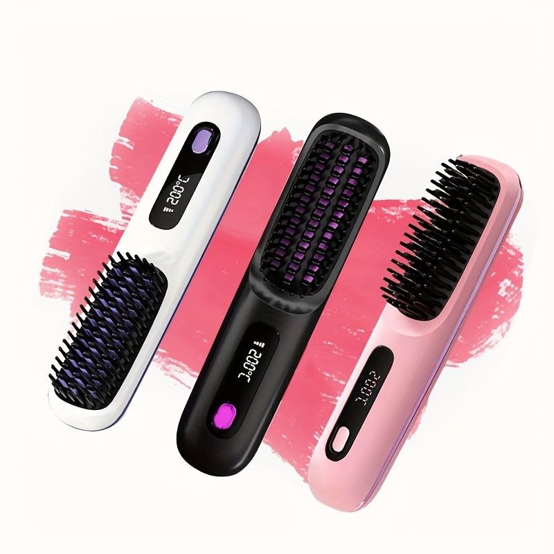 Cordless Ionic Hair Brush with LED Temperature Control