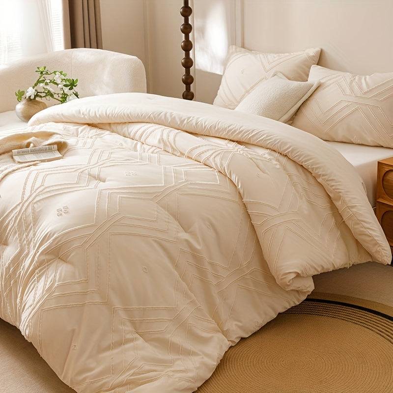 Boho Diamond Quilt Set 3-Piece – Lightweight Microfiber Comforter & Pillowcases for All Seasons