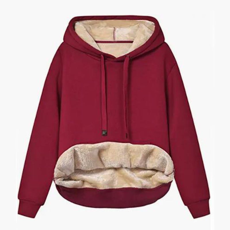 Womens Lamb Fleece Hoodies with Pockets Warm Sherpa