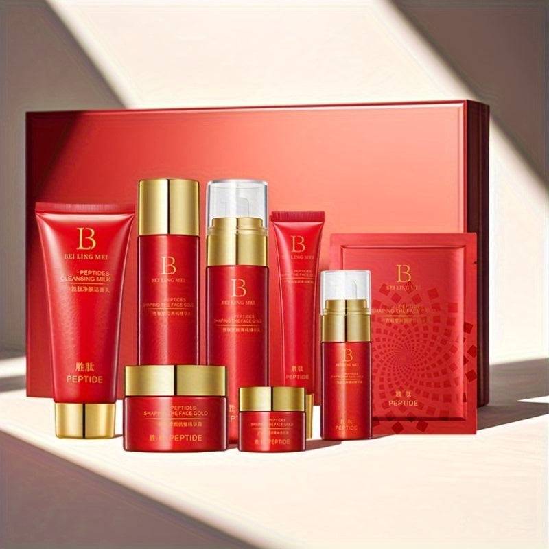 8-Piece Peptide Skincare Set for Women – With Vitamin C, E & Hexapeptide-8 | Hydrating Anti-Aging Gift for All Skin Types (Age 30–60)