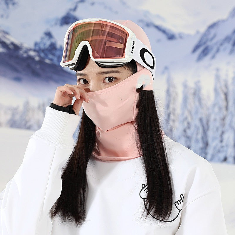 Velvet Ski Head Cover Windproof Protective Mask Polyester Spandex Blend for Men and Women Outdoor Sports