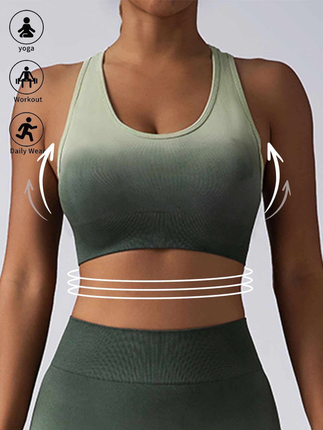 High Impact Racerback Longline Push Up Sports Bra