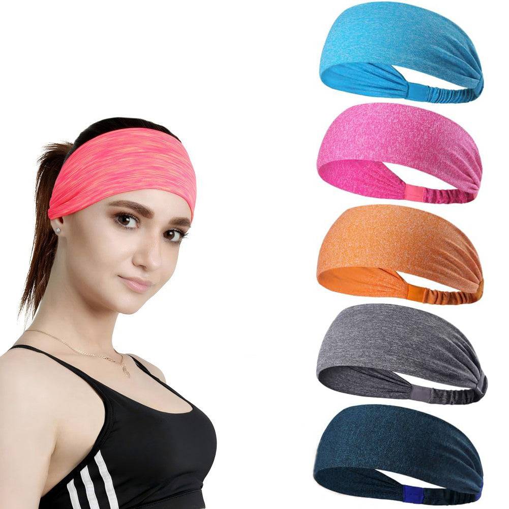 Unisex Sports Headbands 5 Pack Fitness Sweatbands