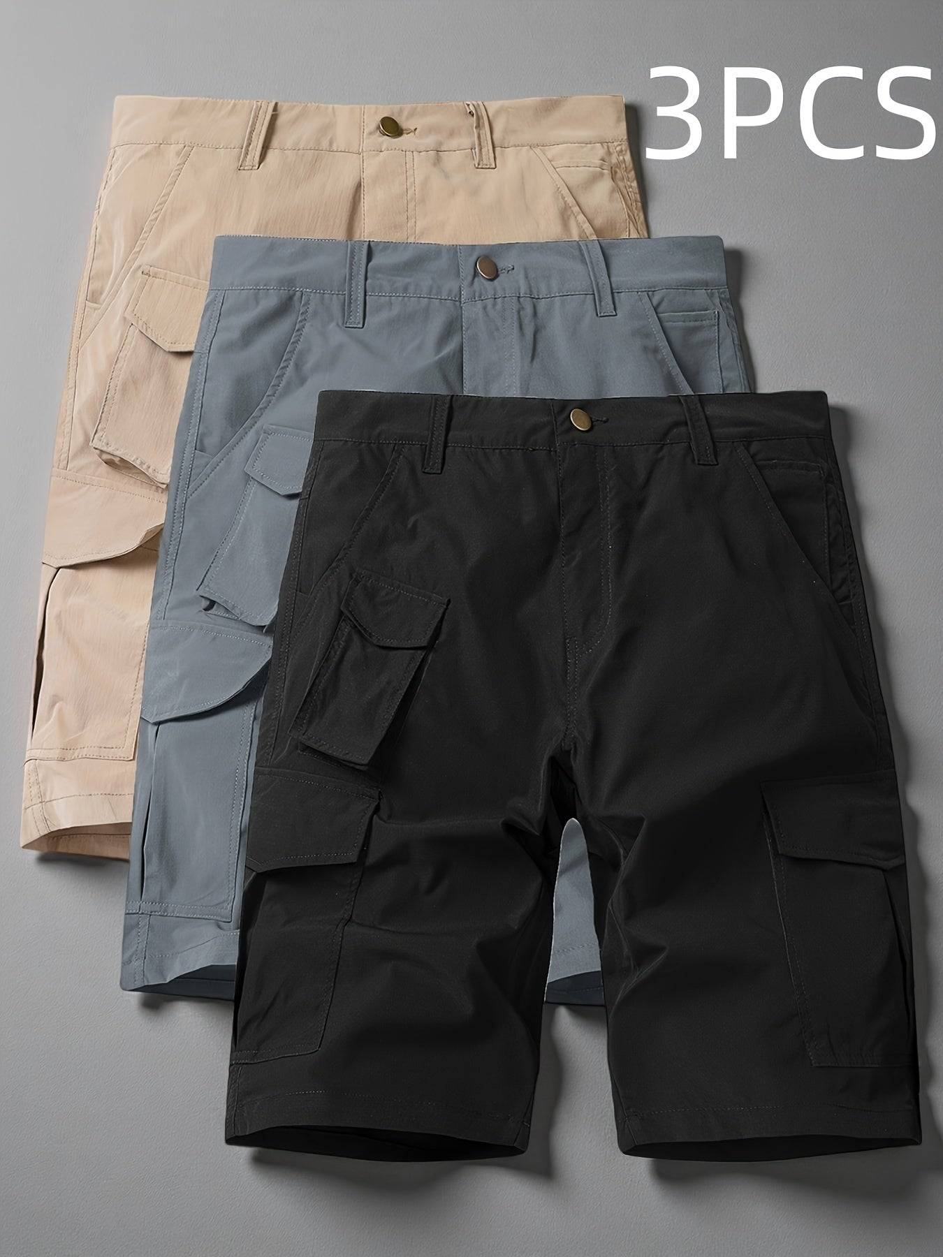 Men’s 3-Piece Tactical Cargo Pants with 7 Pockets, Durable Outdoor Set for Hiking, Camping & Mountaineering