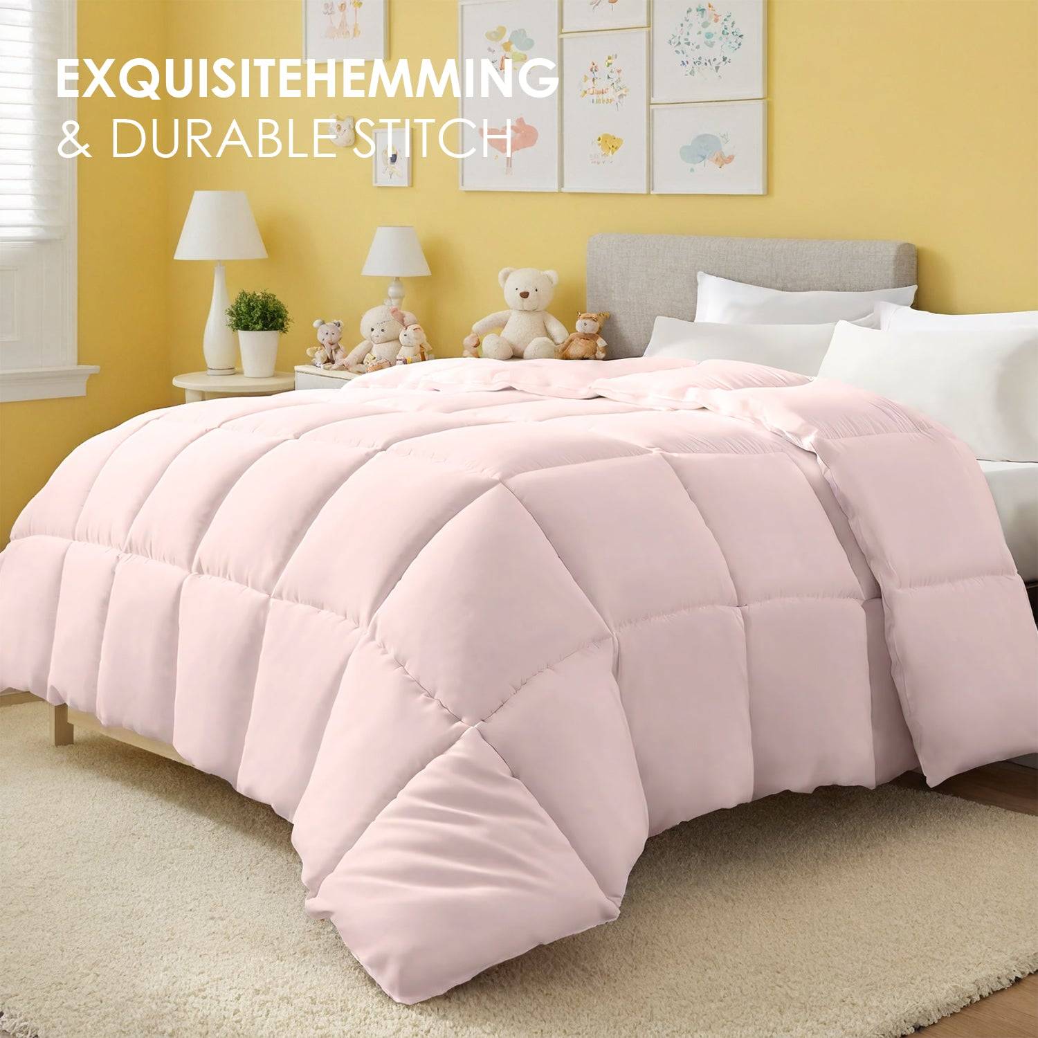 Pink Extra Large Checkered Comforter