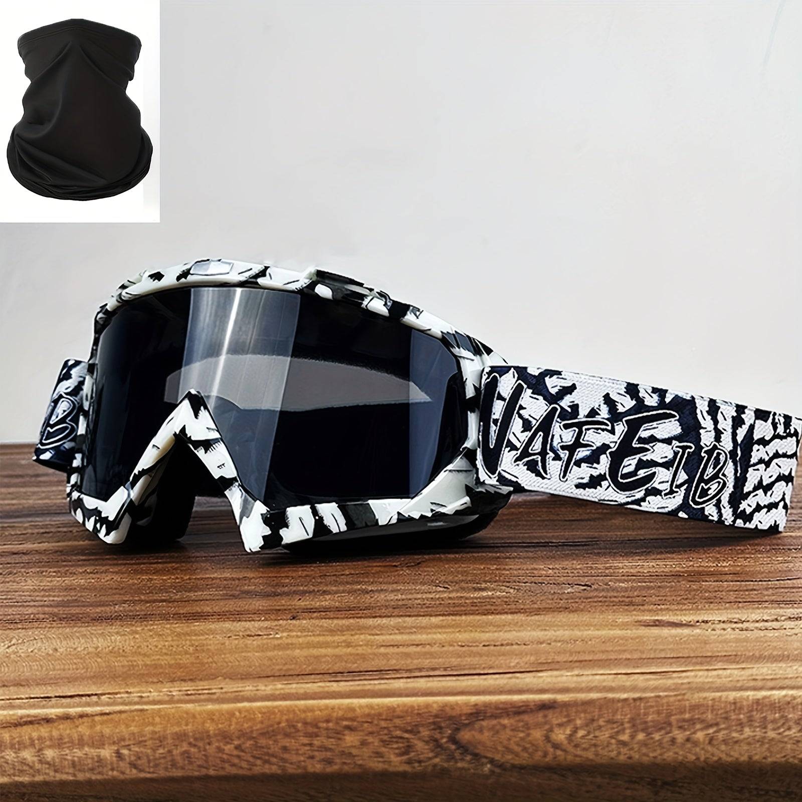 Motorcycle & ATV Goggles Off-Road Protective Eyewear with Anti-Scratch PC Lenses and Flexible TPU Frame Impact-Resistant for Outdoor Sports & Adventure Riding
