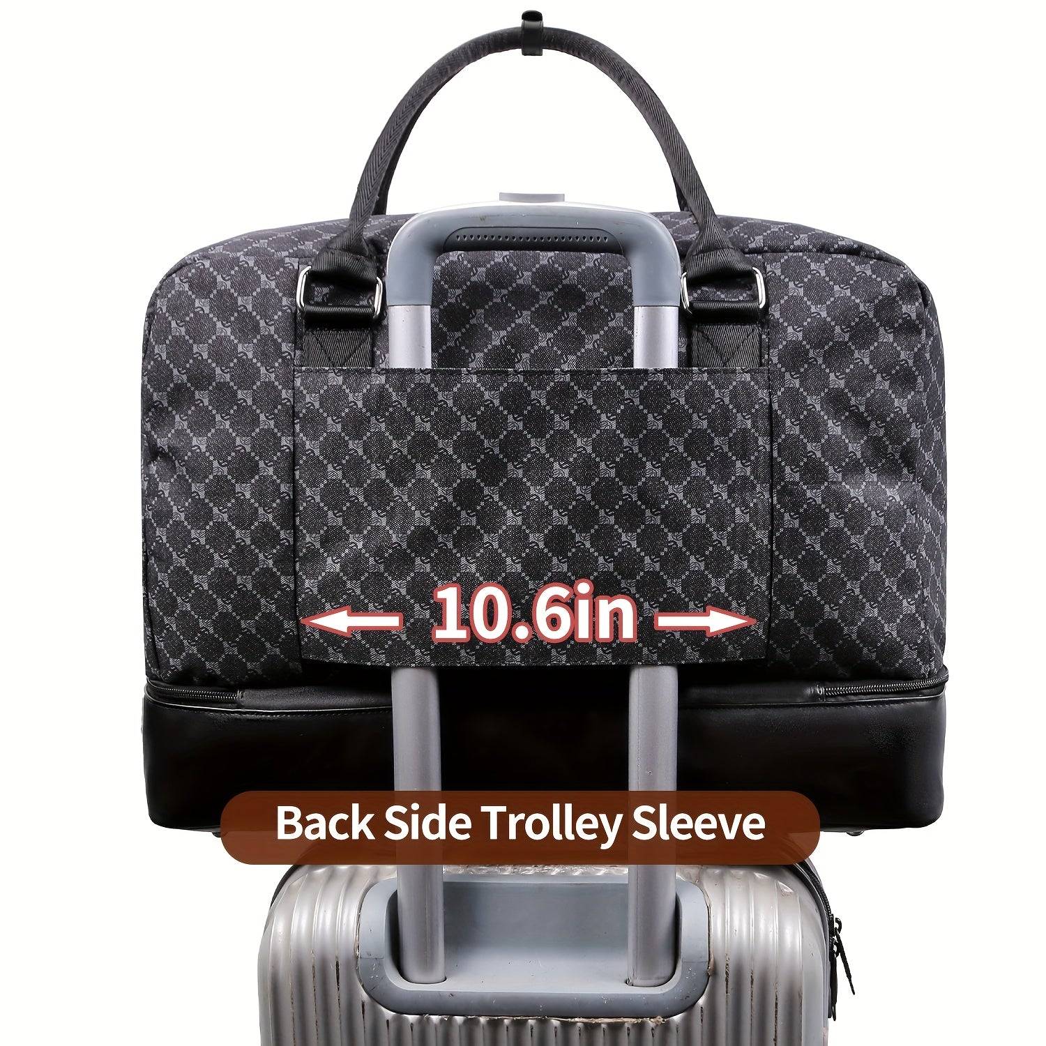 Weekend Travel Tote Bag Set for Women Large Carry-On with Shoe Compartment & Luggage Sleeve