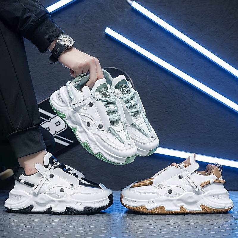 Men’s Casual Sneakers – Breathable Lace-Up Shoes with Non-Slip Rubber Sole for All-Season Outdoor & Everyday Wear