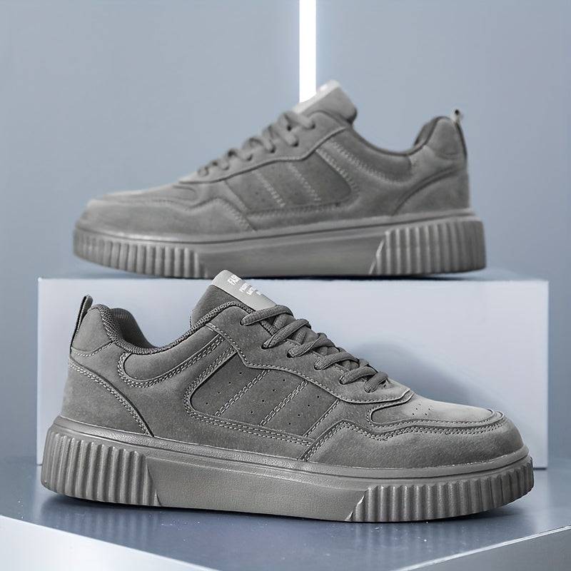 Men’s Low-Top Sneakers – Breathable PU Upper, Shock-Absorbing MD Sole, EVA Insole, Lace-Up Casual & Running Shoes for All-Season Comfort