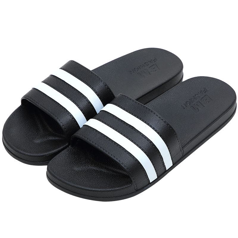 Striped Bath Plastic Stall Household Men's Sandals And Slippers - PMMNAPOLES