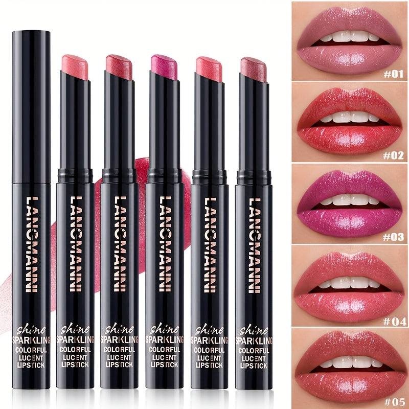 5-Piece Diagonal Lipstick Set – Long-Lasting, Easy-Apply Makeup in 5 Colors, Perfect Gift for Beauty Lovers & Beginners
