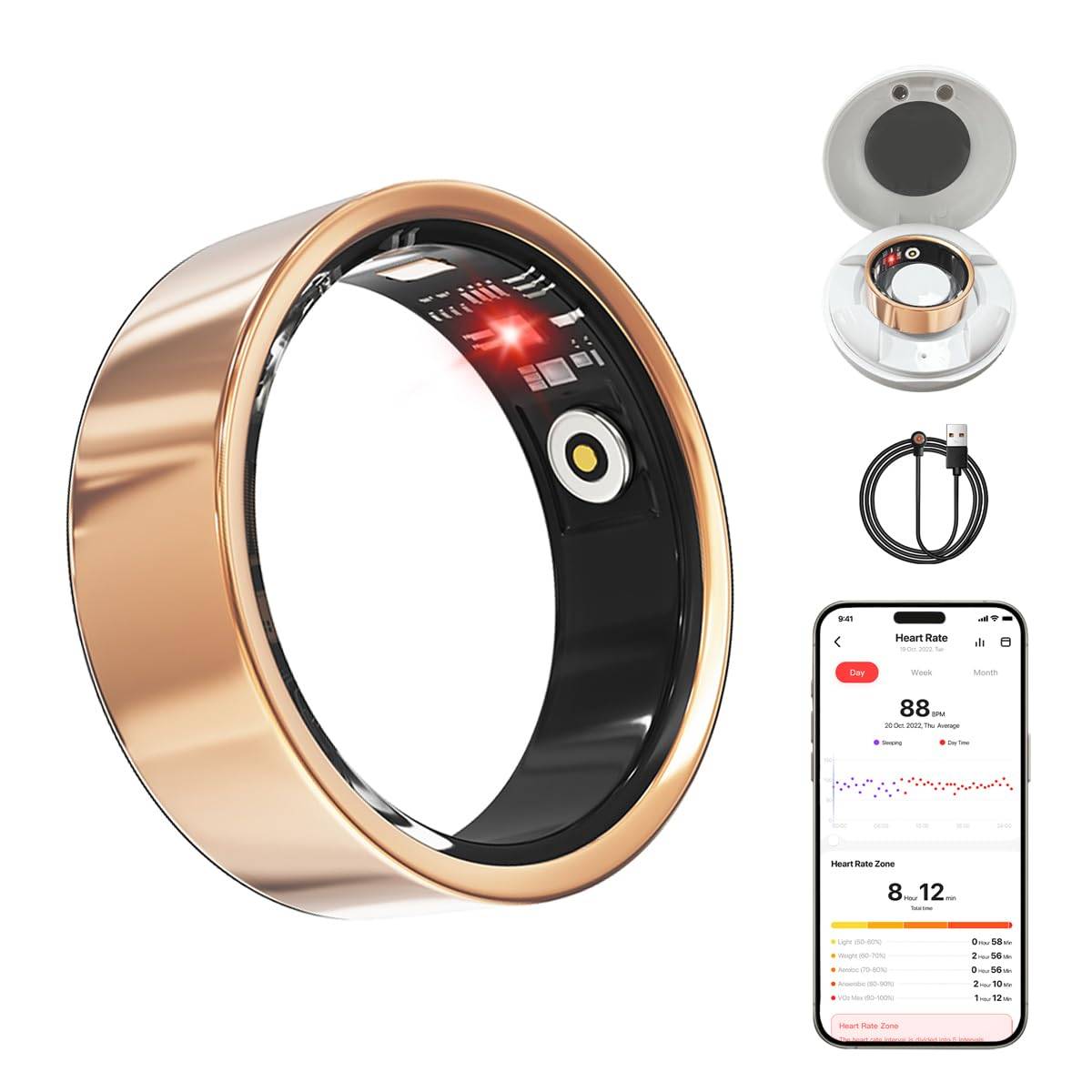 Smart Health Ring with Heart Rate and Sleep Tracking