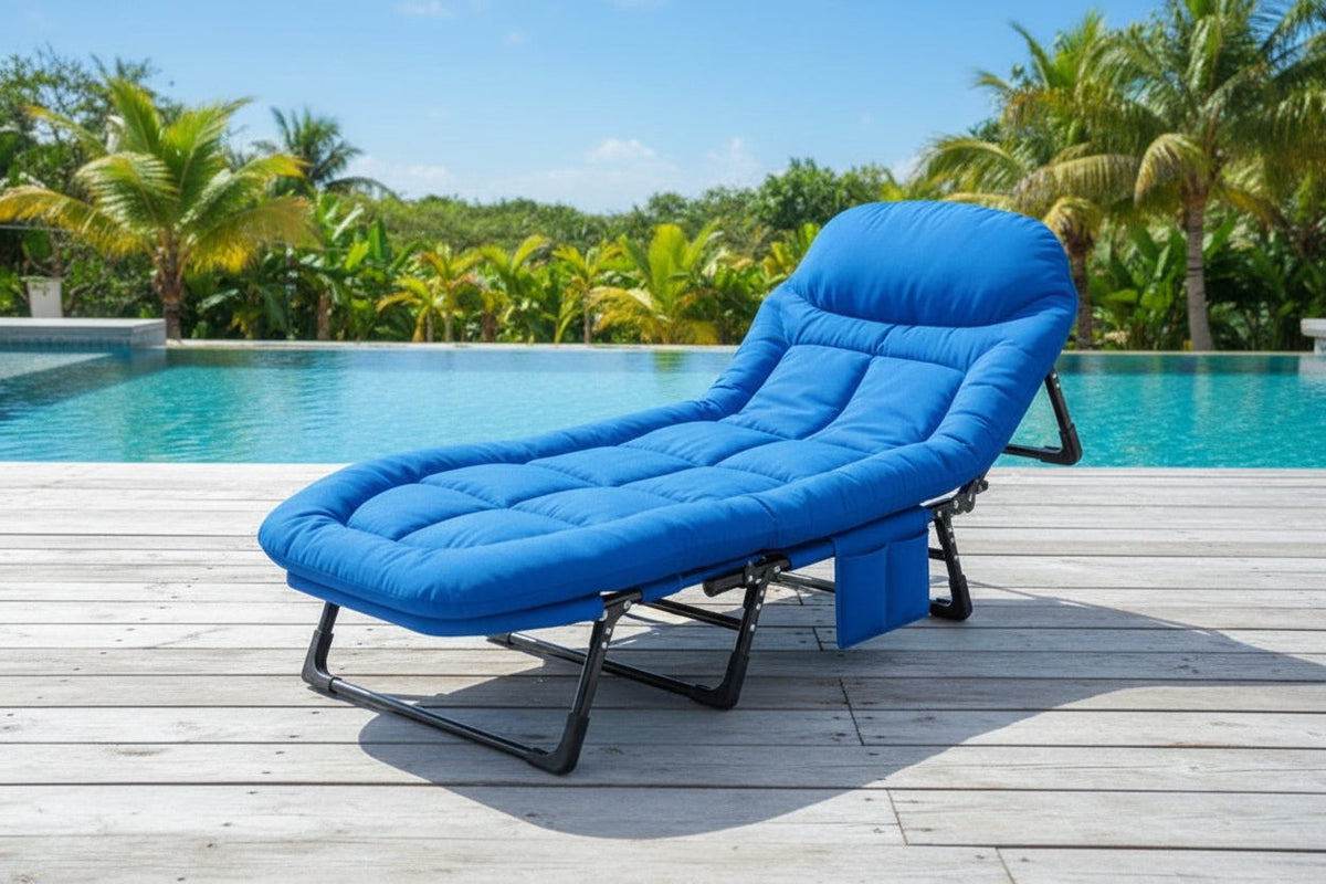 Adjustable Folding Bed with Mattress for Indoor Outdoor