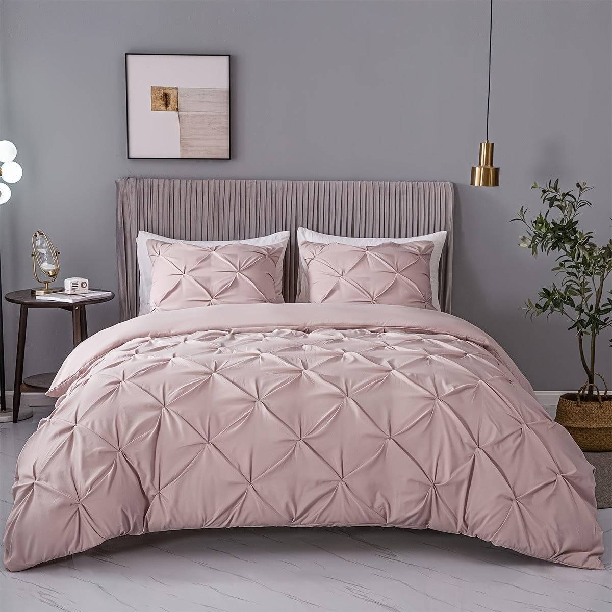 Luxury Duvet Cover Set 3pcs – 100% Sufiber 120g, Zipper Closure & Corner Ties, Soft & Durable Bedding Gift Set for Valentine’s Day