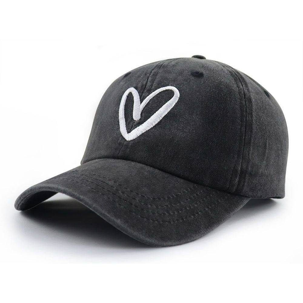Love Heart Embroidered Baseball Caps 2 Pack Unisex
