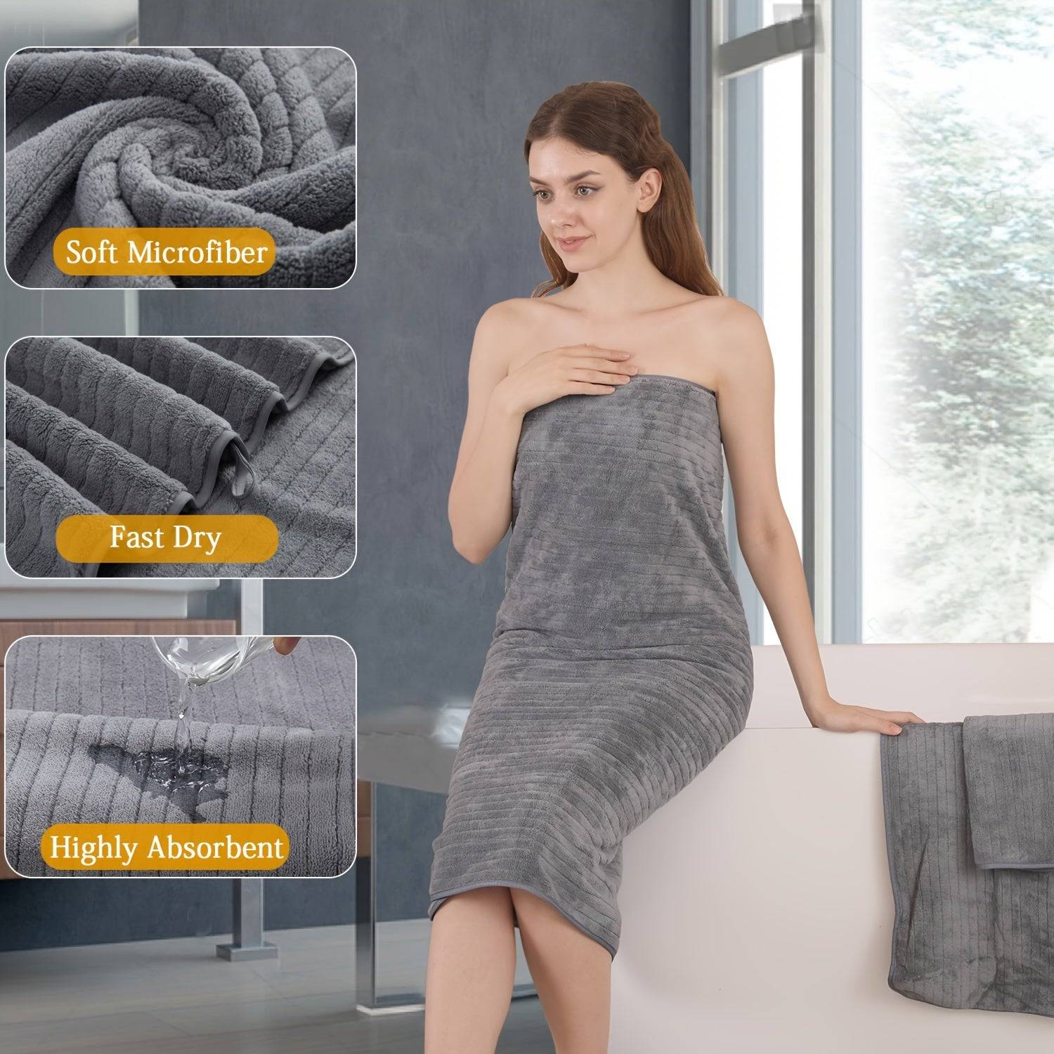 4-Pack Oversized Bath Towels Set 35"x70" XL Microfiber Towels Quick-Dry, Soft & Absorbent for Family or Hotel Use