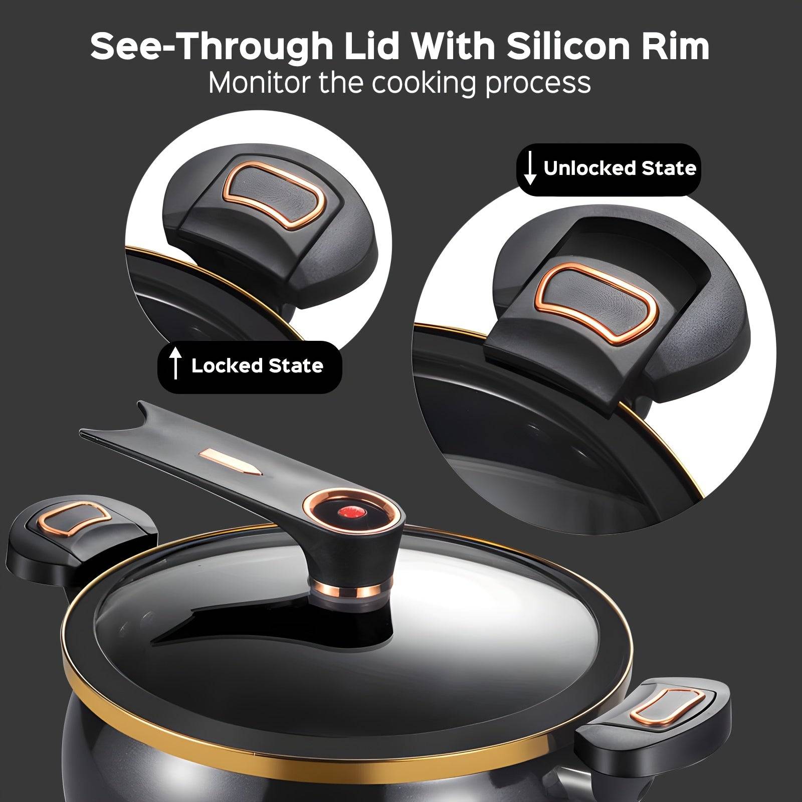8.45QT Large-Capacity Non-Stick Soup Pot – Multi-Function Stew Pot with Twist-Lock Handle, Gas, Induction & Open Fire Compatible