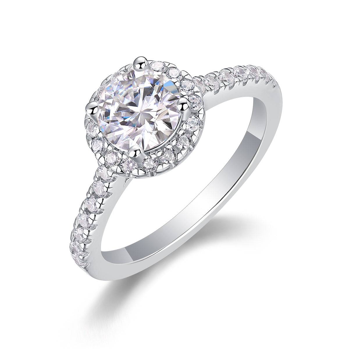 S925 Silver Moissanite Ring 1ct Classic Elegant Design