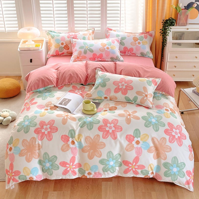 Spring Floral Bedding Set Duvet Cover 3 Piece With Shams