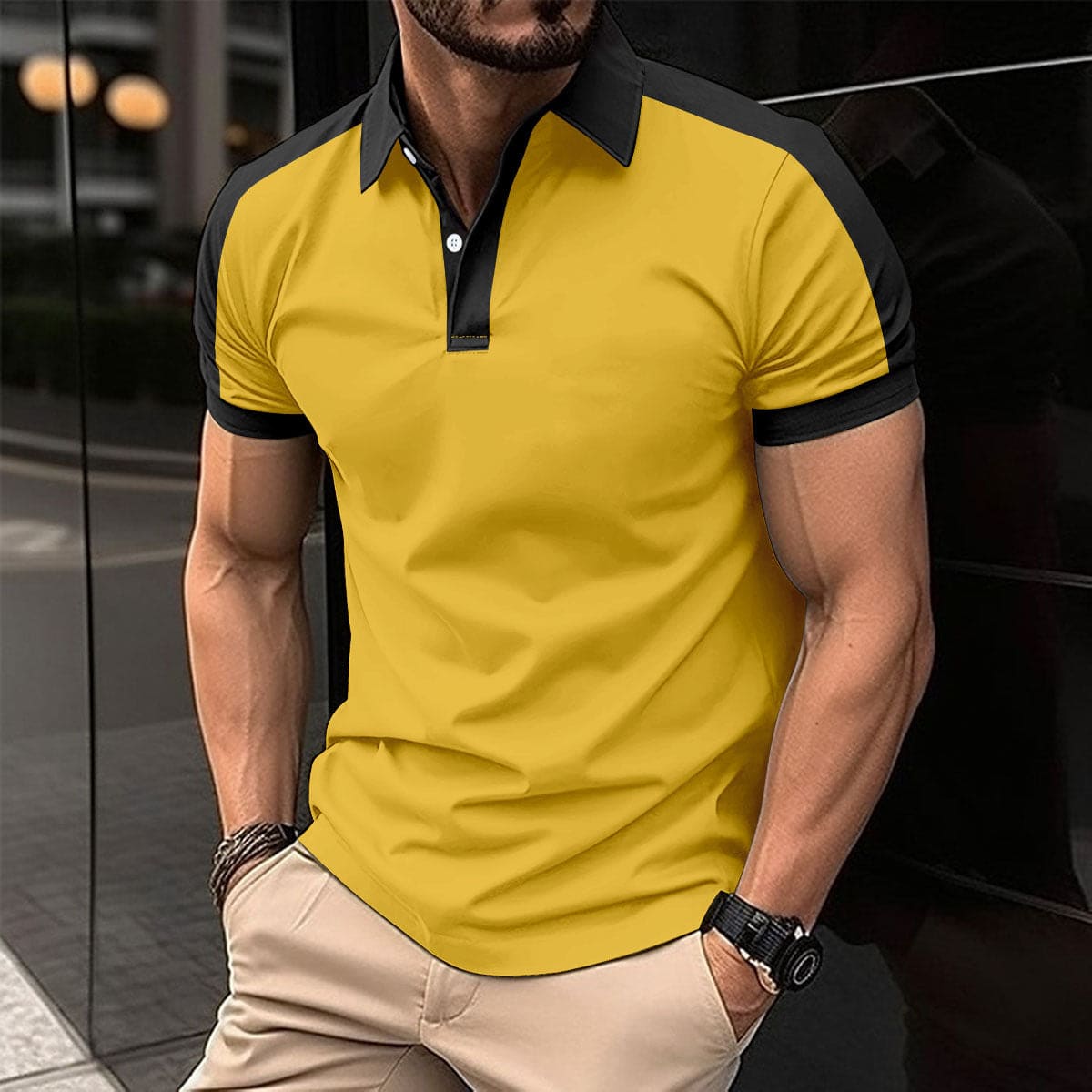 Men's Short Sleeve Business Shirt Summer Casual Polo Shirts - PMMNAPOLES