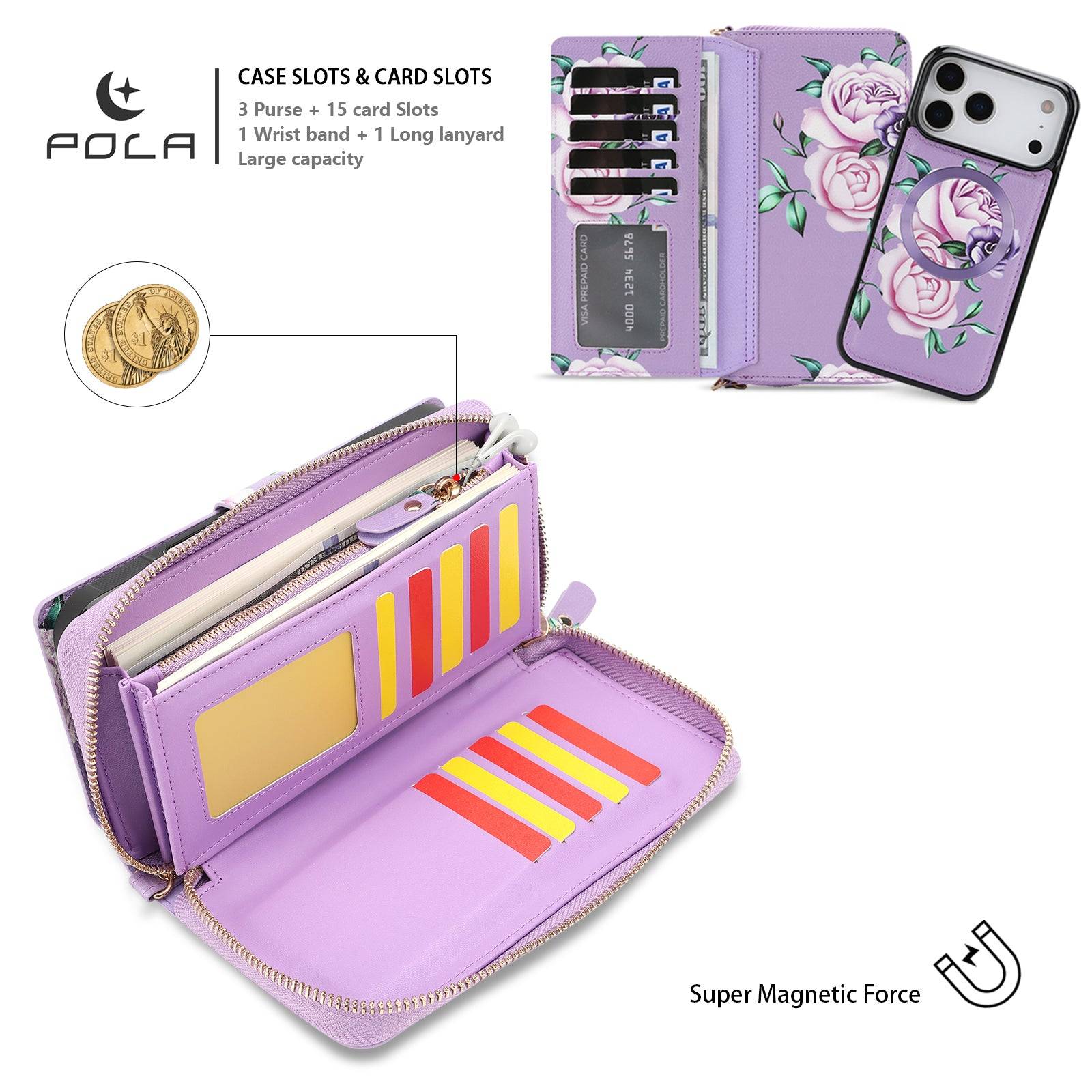 Crossbody Wallet Phone Case for iPhone 17 Pro Max