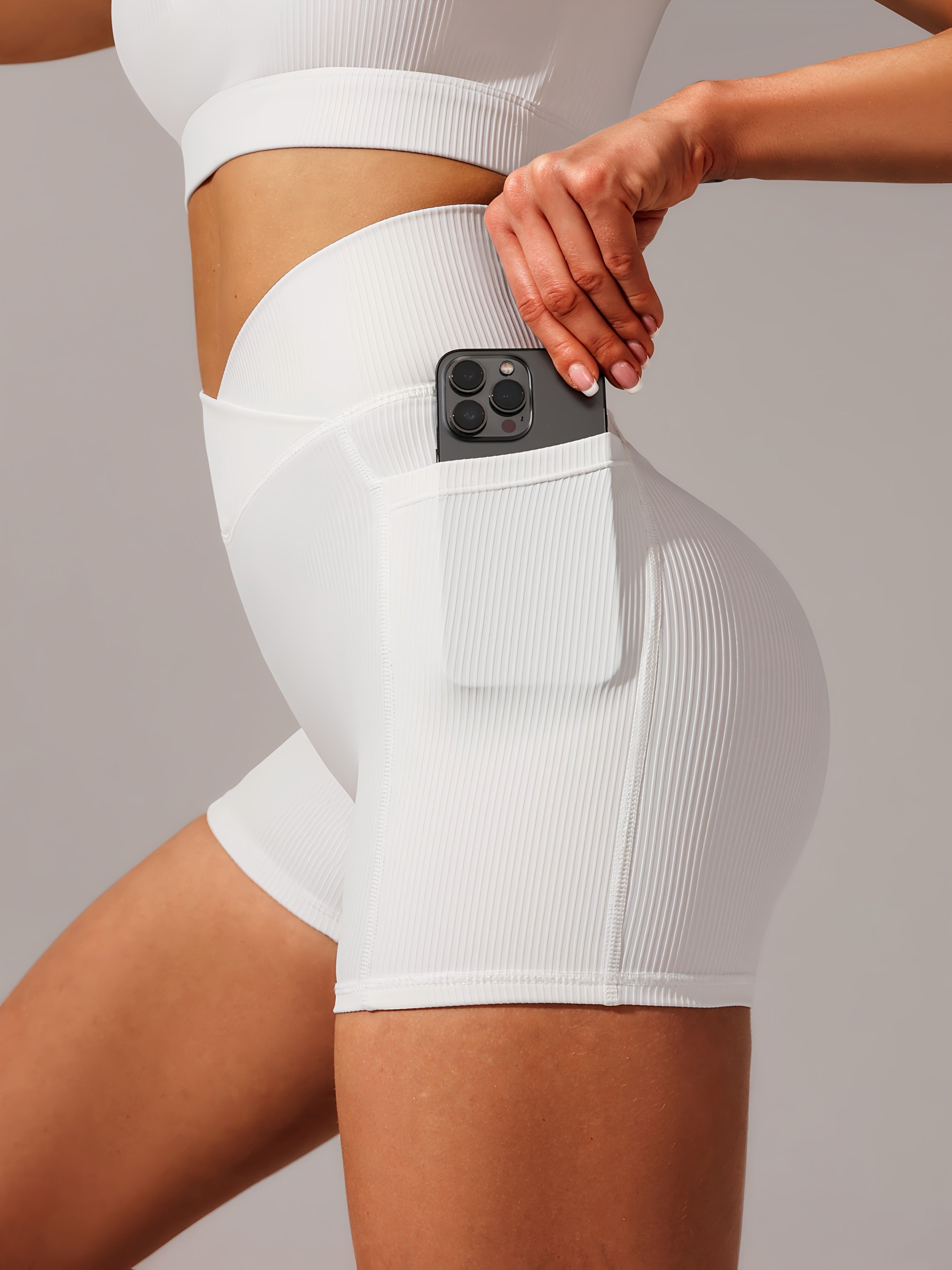 High Waisted Yoga Shorts Breathable Gym Running Fit