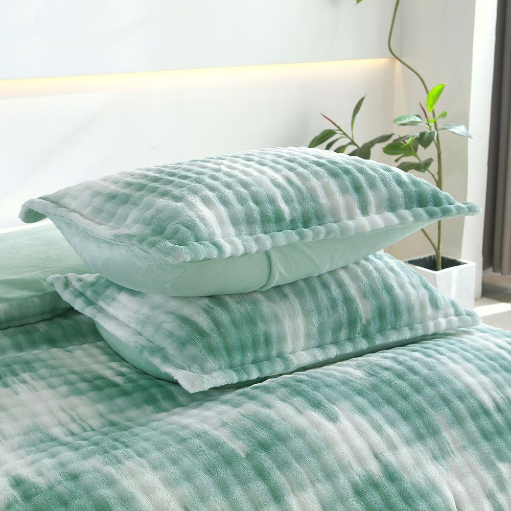 Duvet Covers Faux Rabbit Fur Reversible Boho Bedding Set