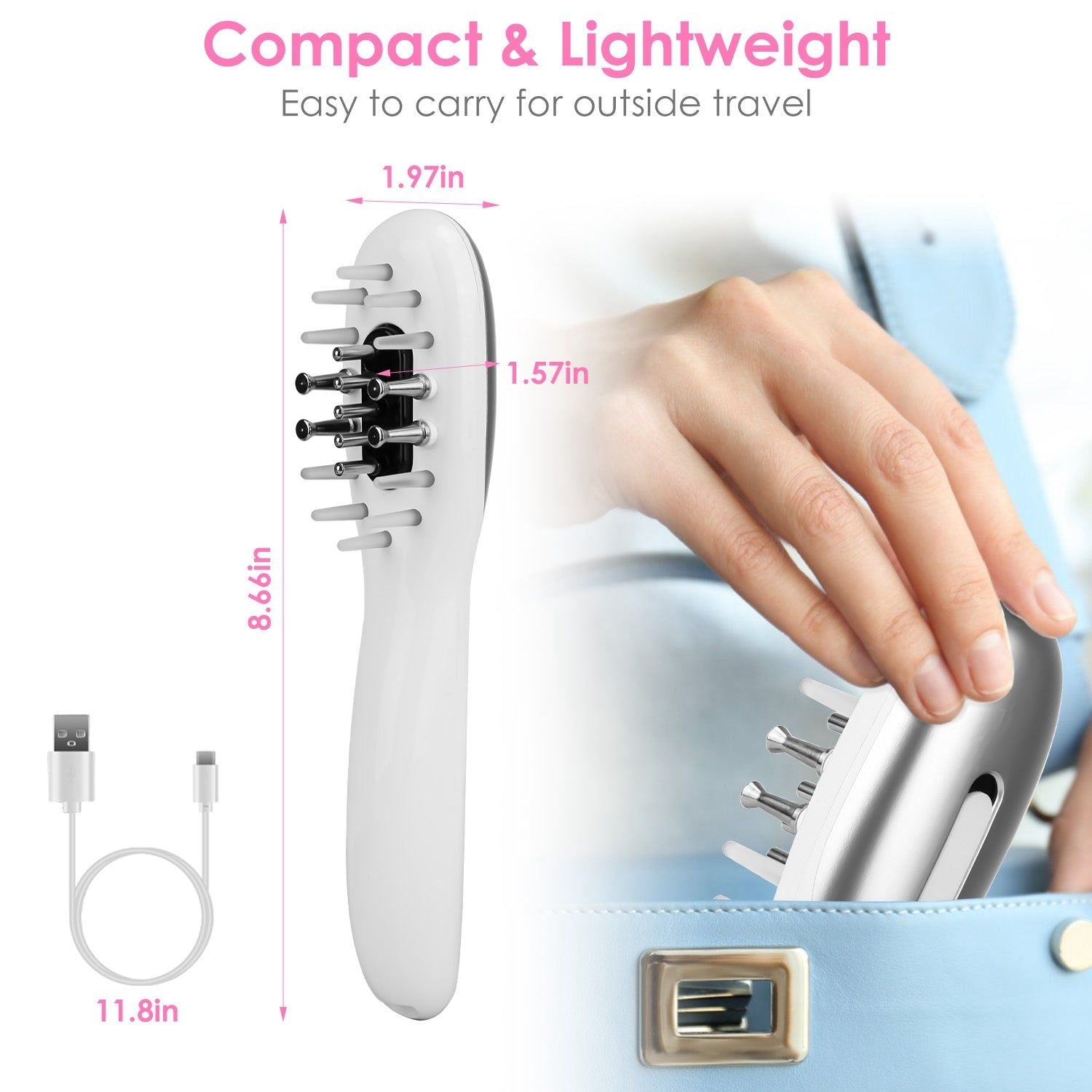 Electric Scalp Massager Comb with Light Therapy Modes