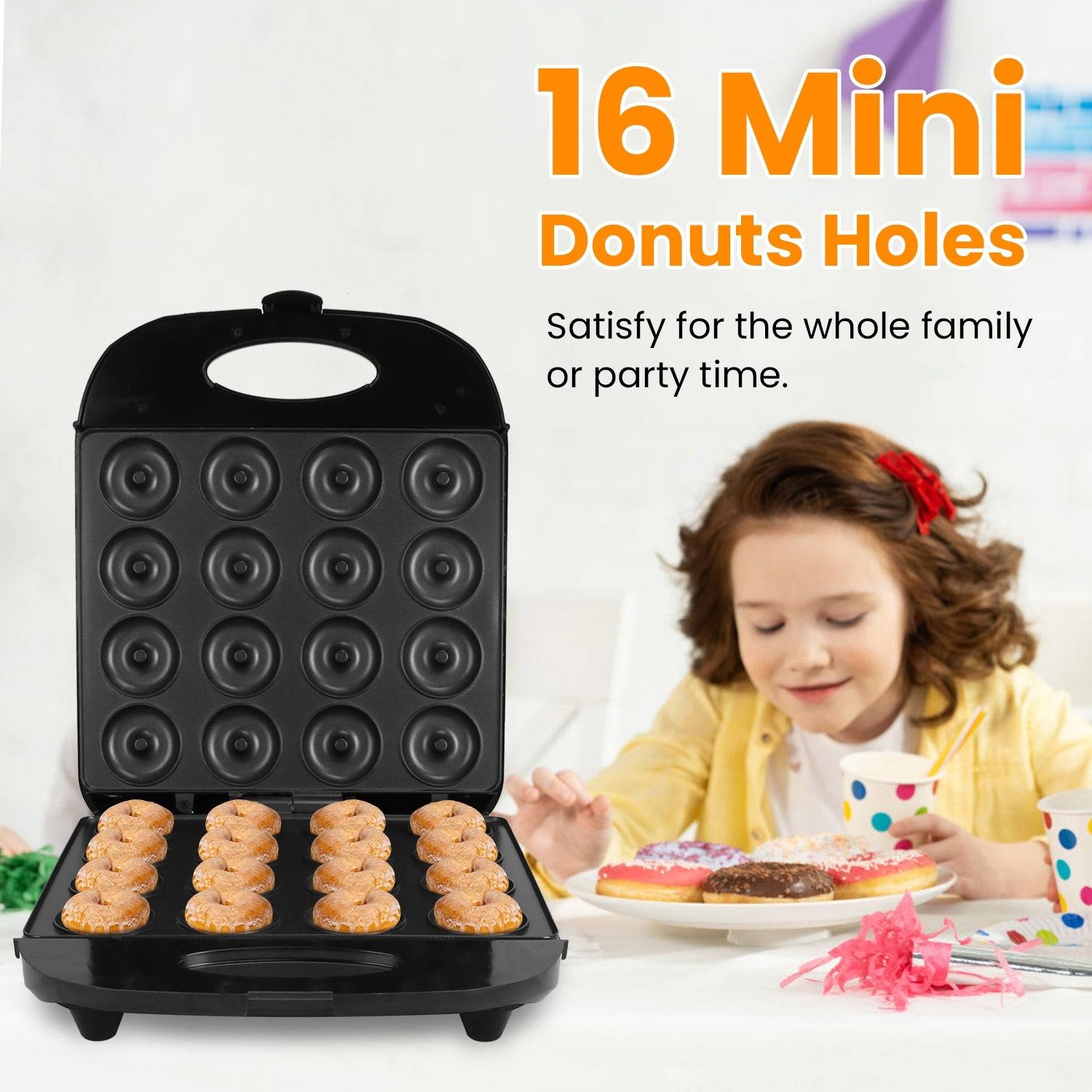 1400W Mini Donut Maker for 16 Donuts