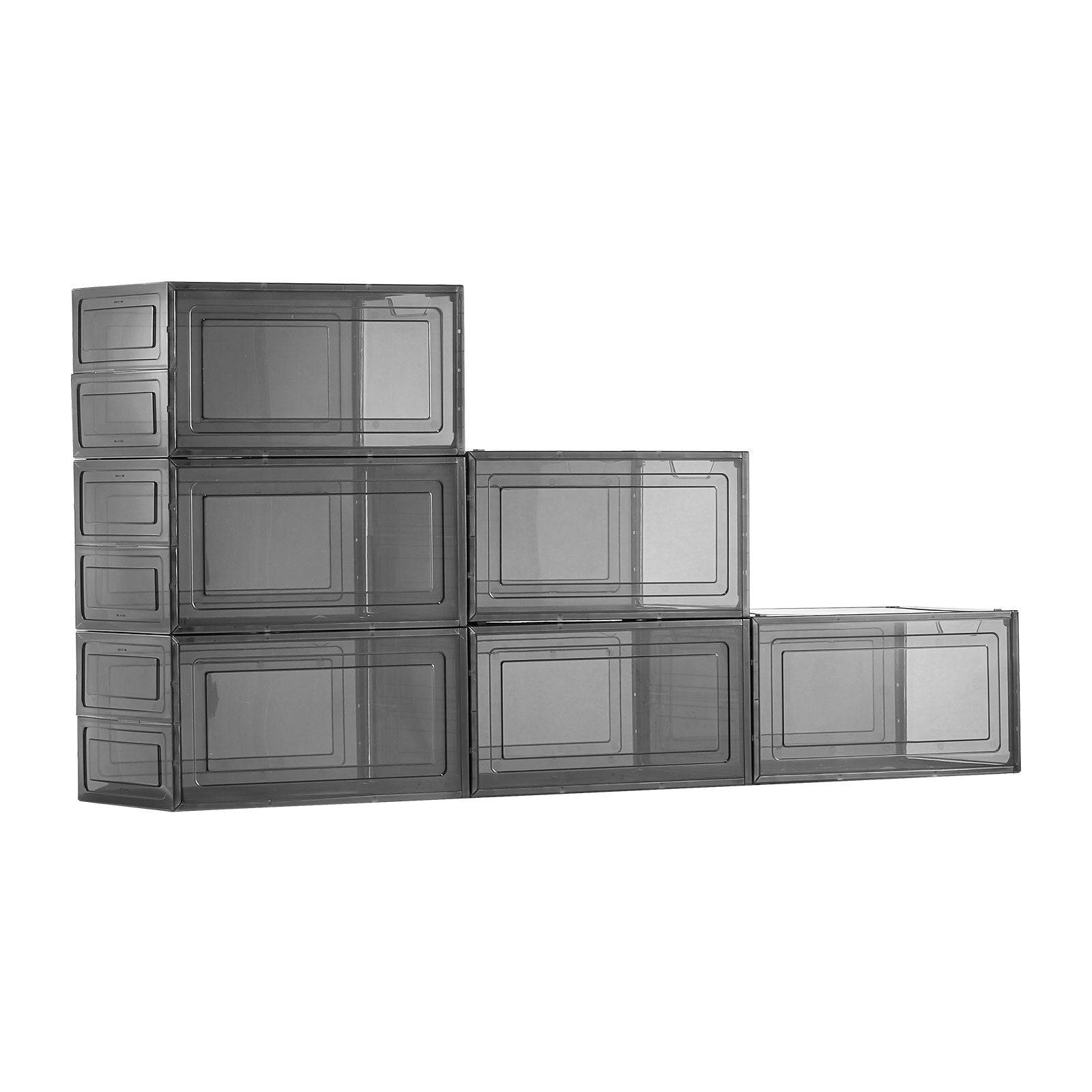 Stackable Clear Shoe Boxes With Magnetic Door 6 Pack