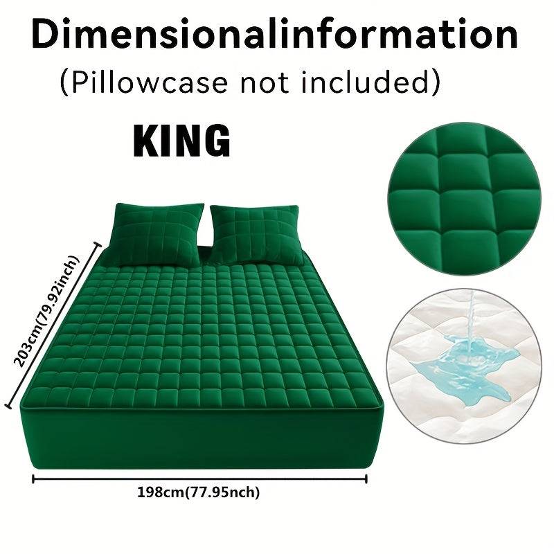 Waterproof Quilted Mattress Cover – Soft Dustproof Bedding Protector for Home, Guest Room & Hotel