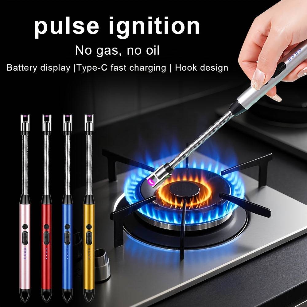 USB Rechargeable Arc Lighter Compact Electric Igniter with Long-Lasting 170mAh Battery Smart Fire Starter for Candles, BBQ & Camping