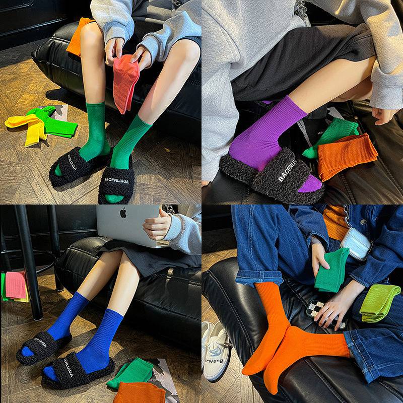 6 Pairs Women’s Cotton Mid-Calf Socks Set