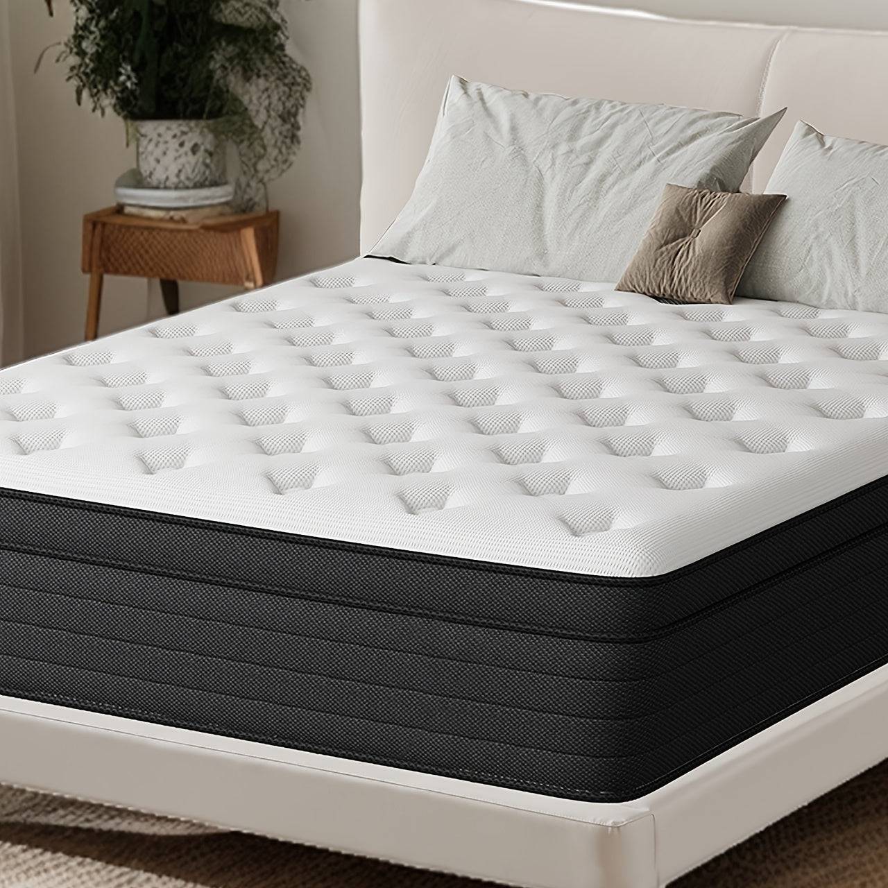 Memory Foam Hybrid Mattress, Medium Firm Pocket Spring Bed in Twin, Full, Queen and King Sizes (8/12/14 Inch)