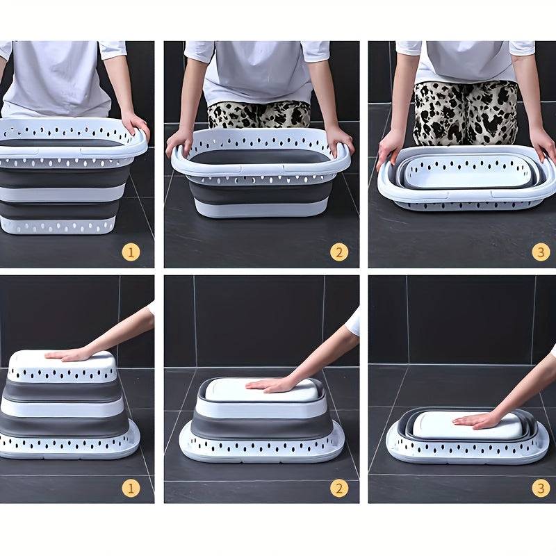 13-Gallon Foldable Laundry Basket Large-Capacity Collapsible Hamper with Comfortable Handle Space-Saving & Easy-to-Assemble for Bathroom, Balcony & RV