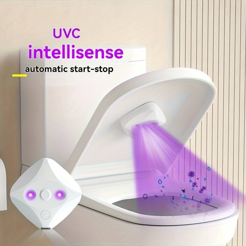 Automatic UVC Toilet Cleaner and Purifier, Portable Bathroom Sanitizer with Smart Start/Stop Detection, Adhesive Installation, Durable PC Construction