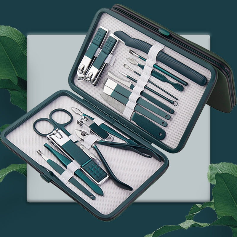 Manicure Set Stainless Steel Nail Clippers Pedicure Kit Box