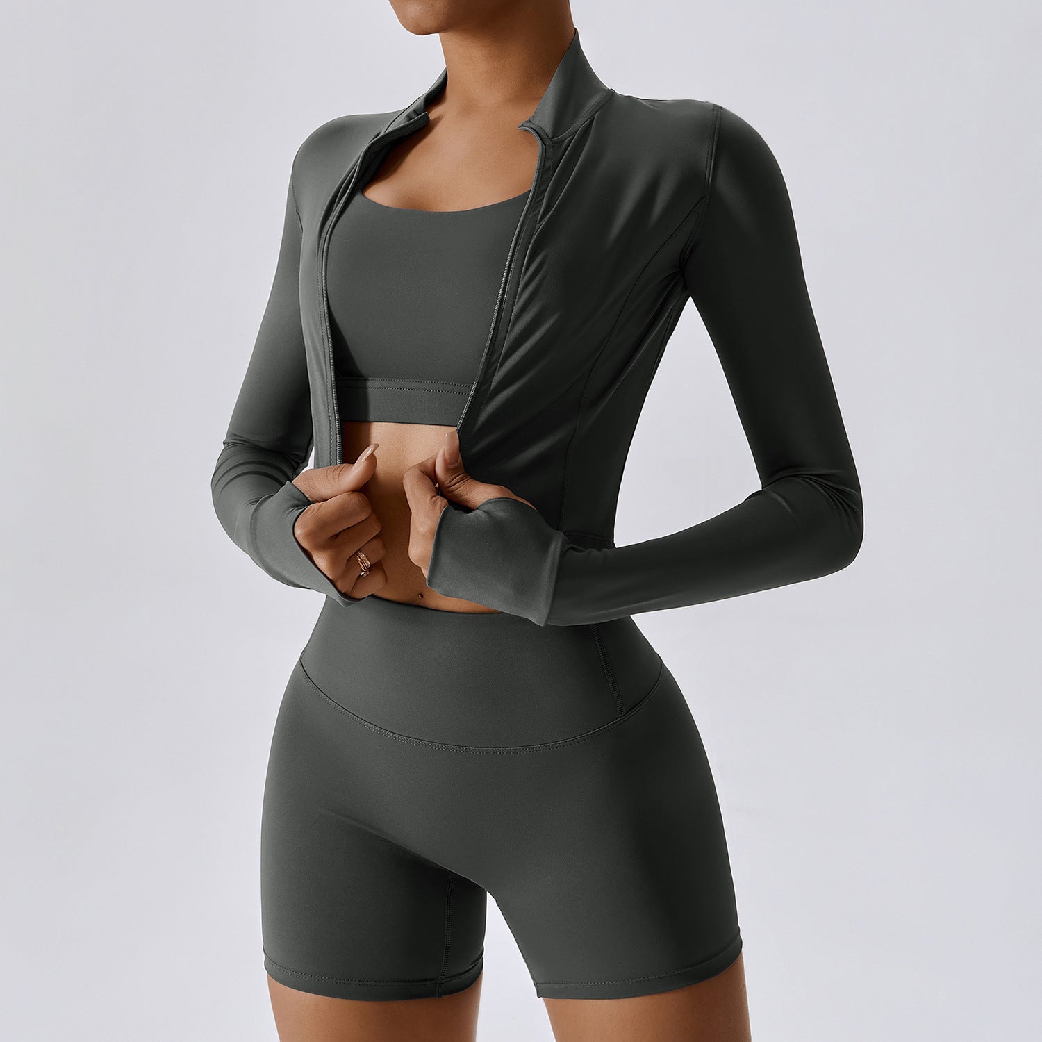 Women’s Outdoor Sports Skinny Set Nude Feel High Waist Workout Clothes Suit Breathable Stretch Fabric