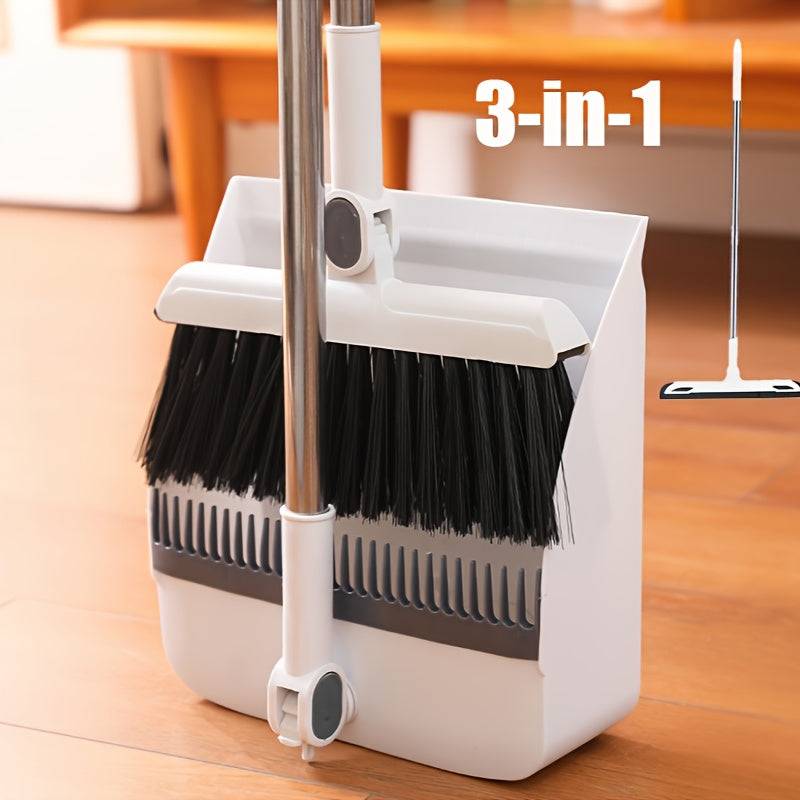3-Piece Broom Set for Indoor & Outdoor Cleaning Lightweight Multi-Surface Sweeping Tools for Kitchen, Bedroom & Patio