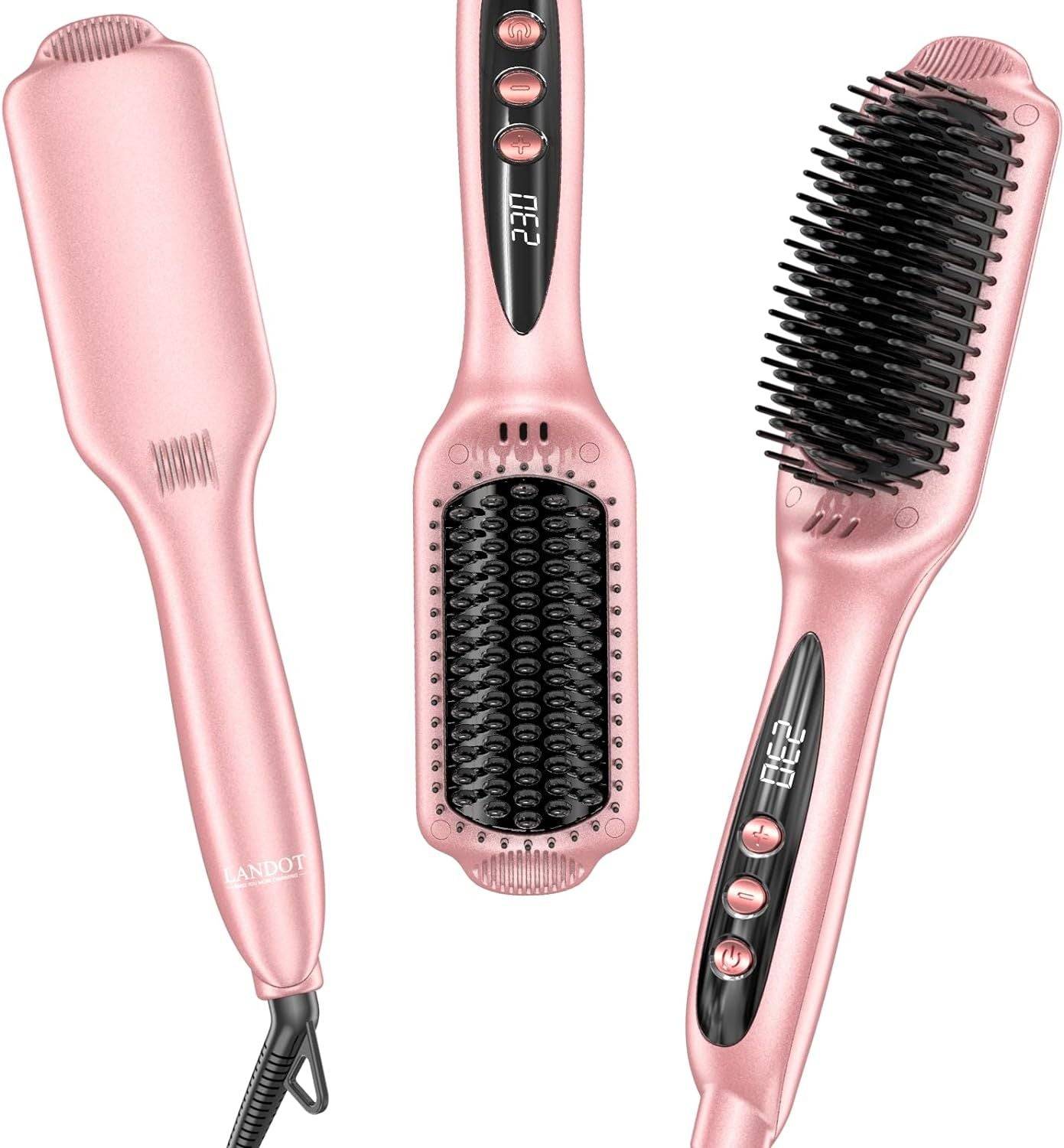 Electric Hair Brush with Ceramic Heating and Adjustable Heat