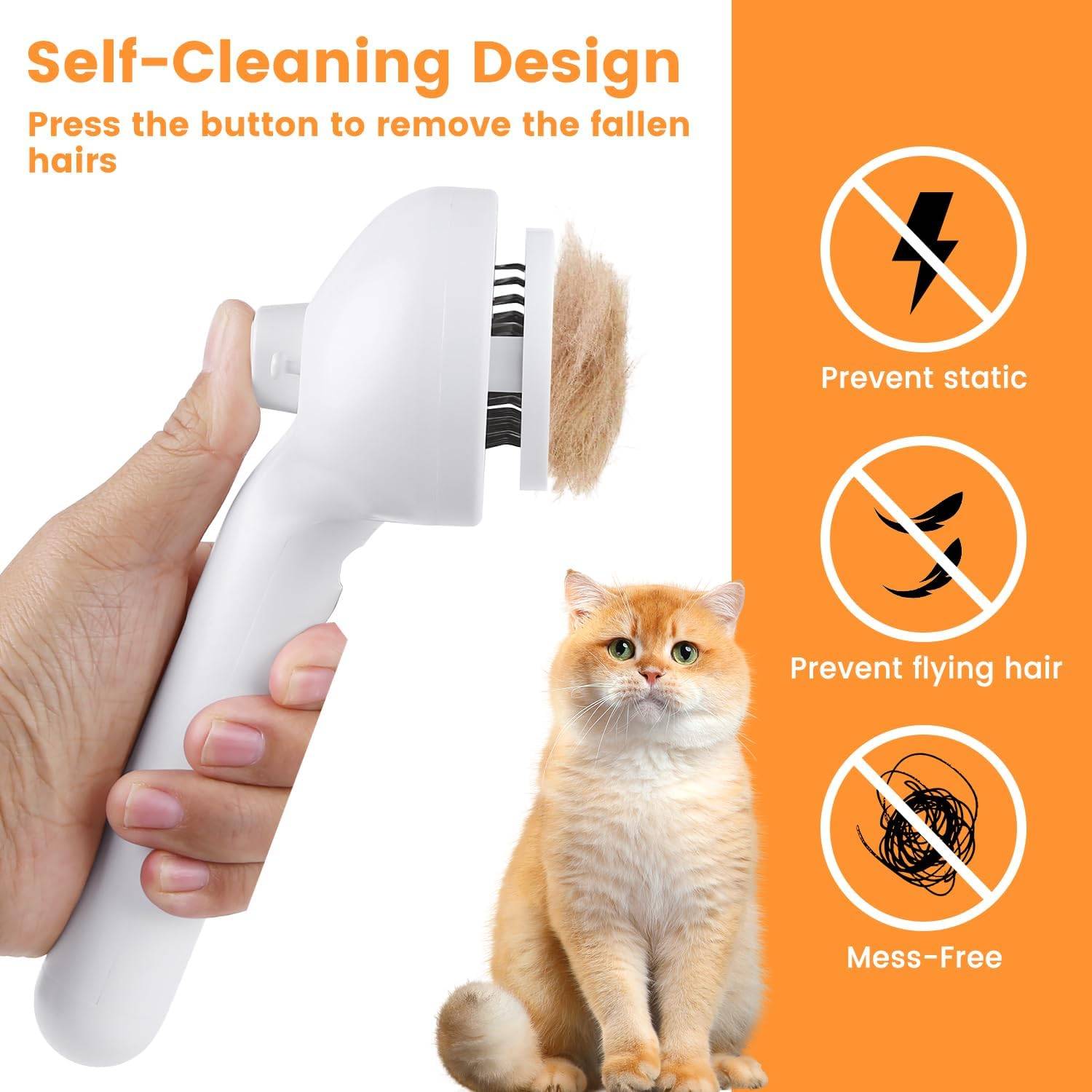3 in 1 Cat Grooming Brush with Steam Spray