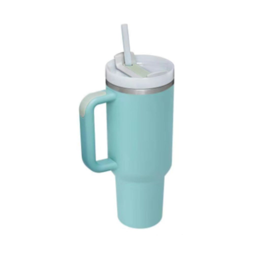 40oz Stainless Steel Insulated Tumbler with Handle and Straw
