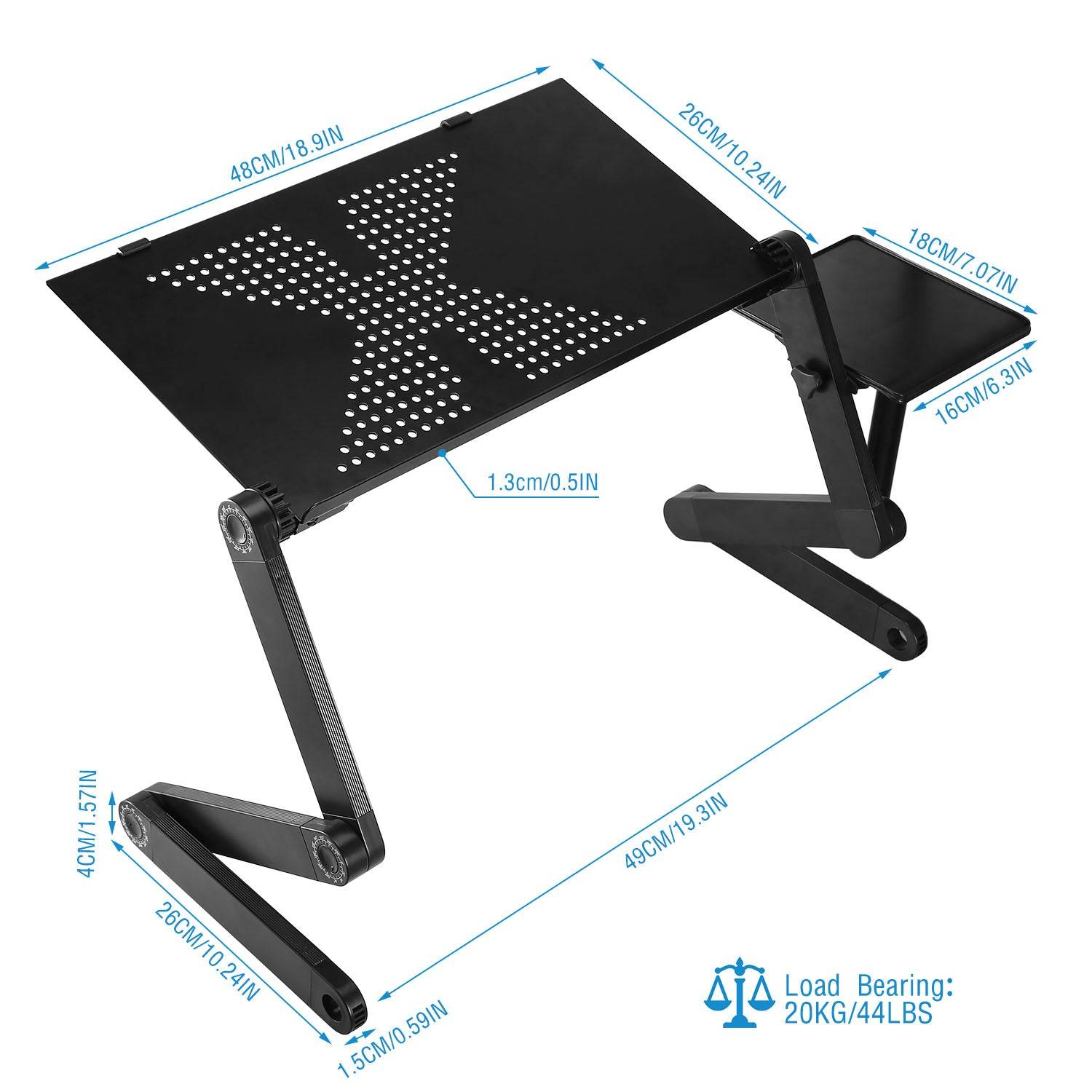 Foldable Laptop Table with 360 Adjustable Legs