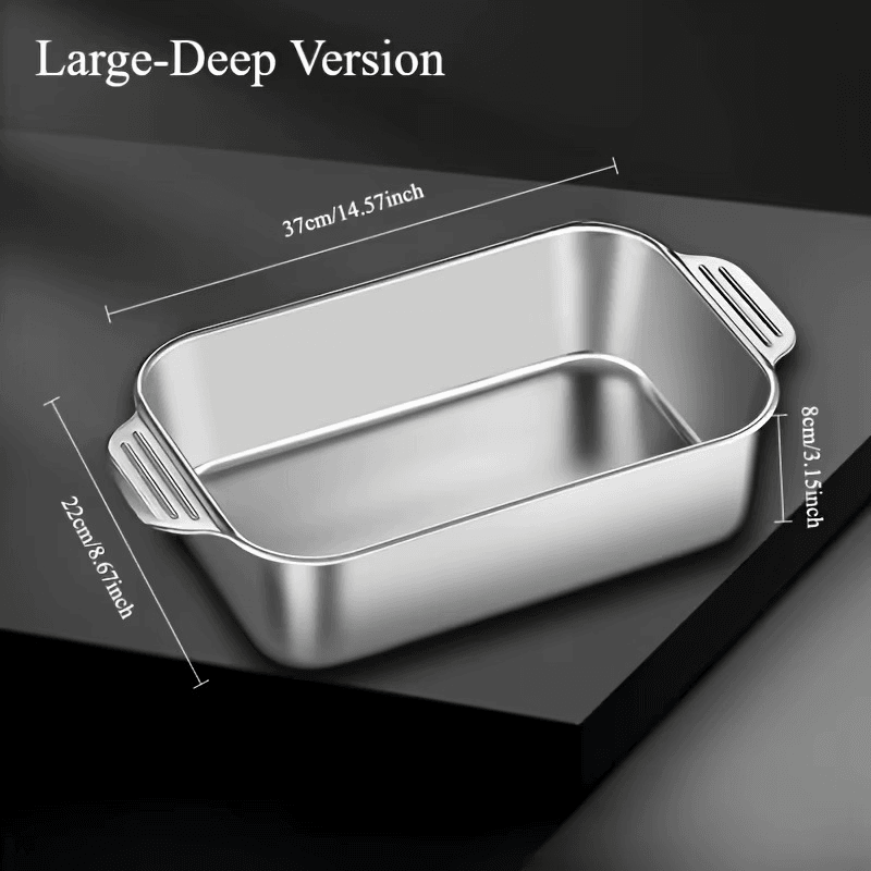 Thickened Stainless Steel Grill Dish with Lid