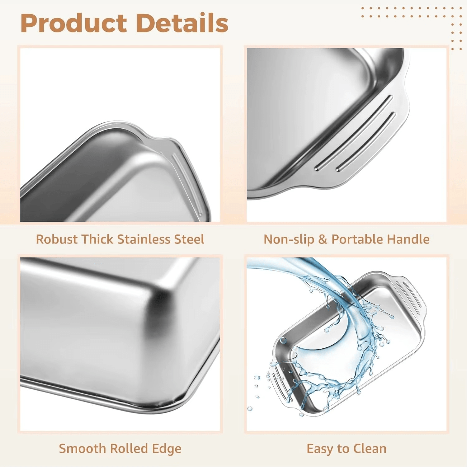 Thickened Stainless Steel Grill Dish with Lid