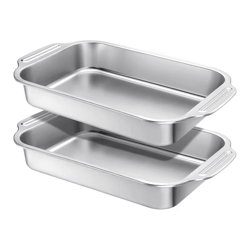 Thickened Stainless Steel Grill Dish with Lid