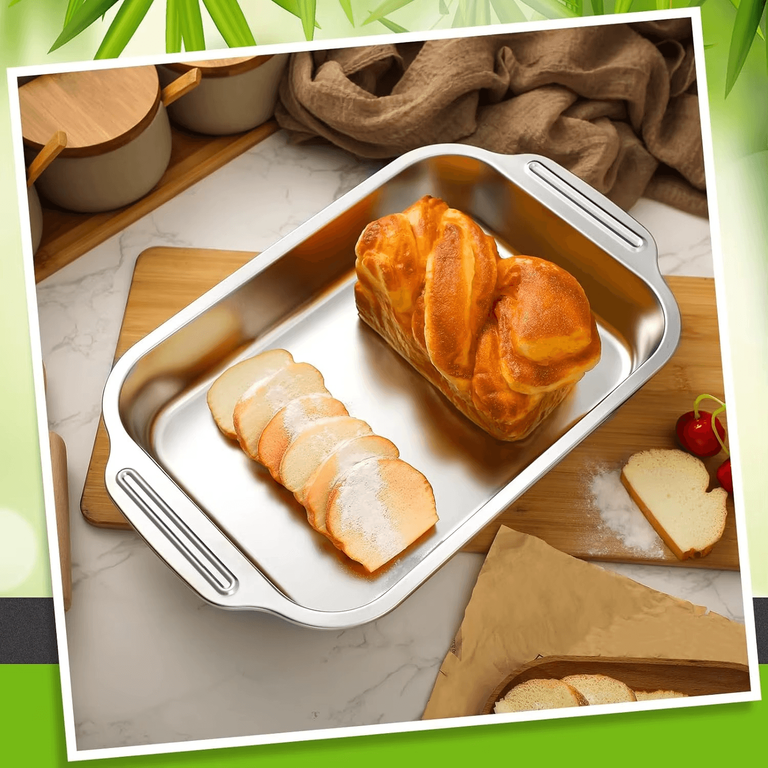 Thickened Stainless Steel Grill Dish with Lid