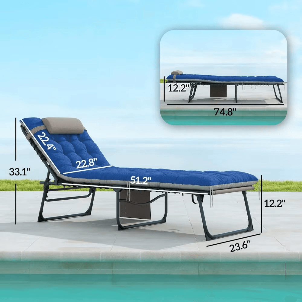 Portable Foldable Single Bed with Mattress and Pillows
