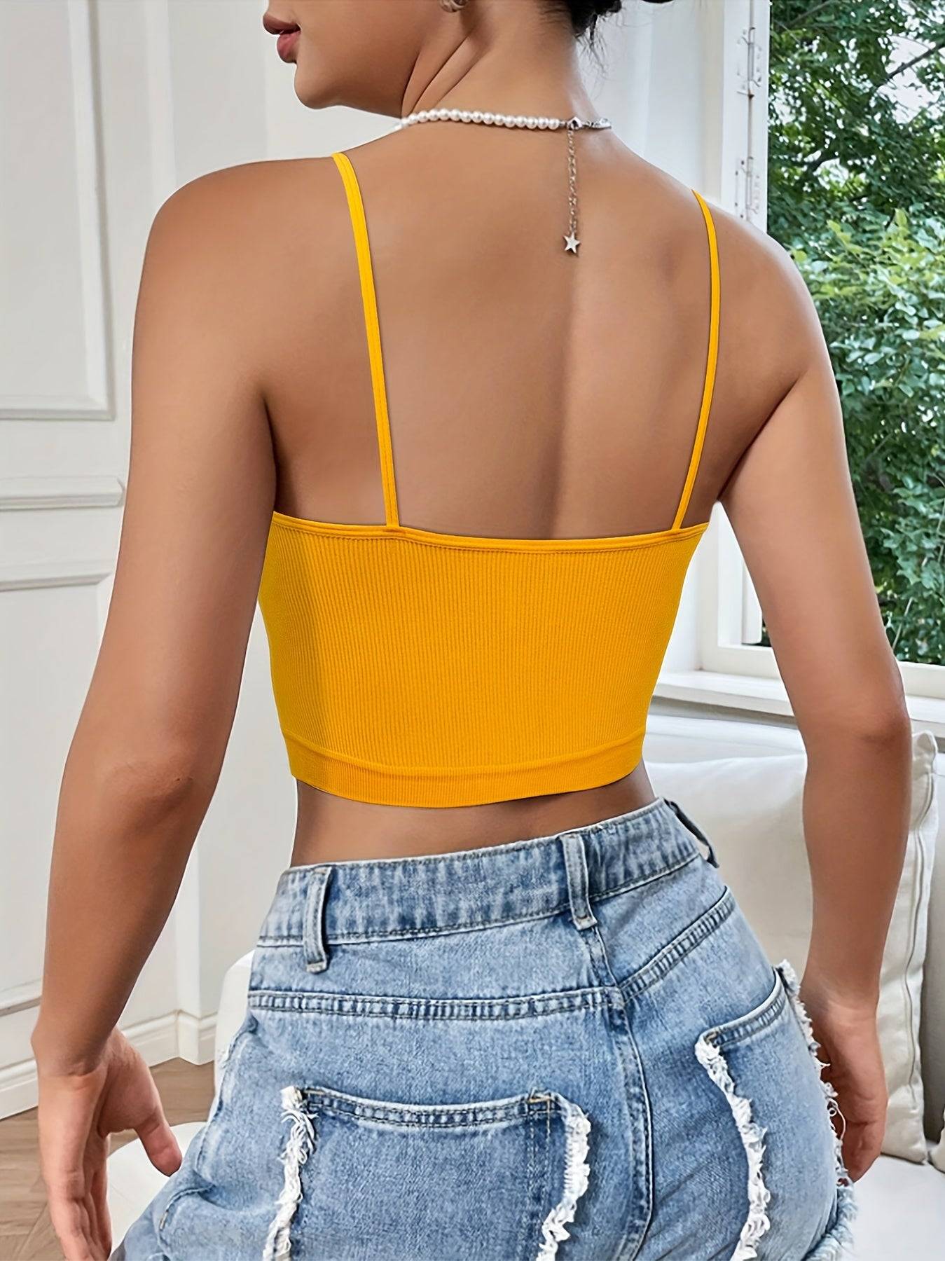 4-Pack Seamless Knit Tank Tops for Women – Soft Elastic Solid Color Camisoles for Spring, Summer & Fall