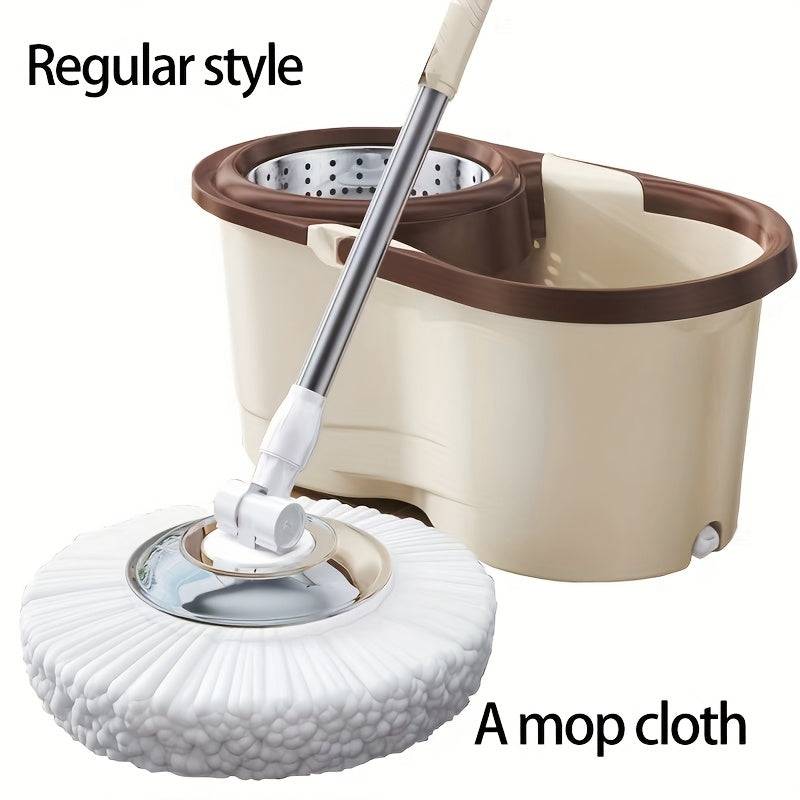 Spin Mop and Bucket Set with 360° Rotating Wringing System – 4 Microfiber Mop Heads, Deep Cleaning for Bathroom, Kitchen & Hard Floors